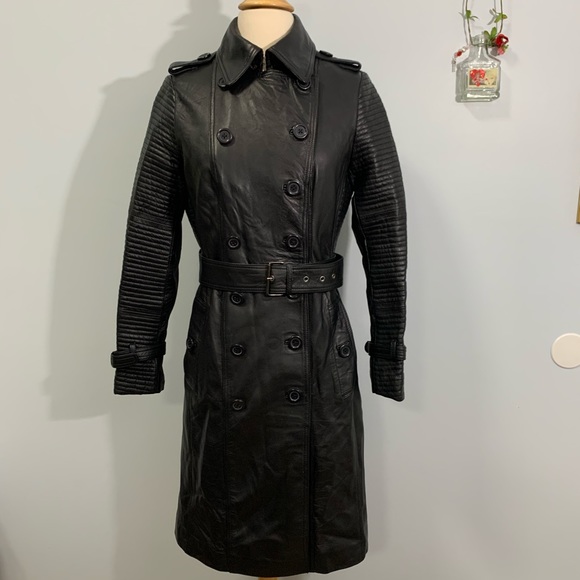 FZ Merchandise Double Breasted Belted Moto Leather Coat Size XS - Picture 1 of 13